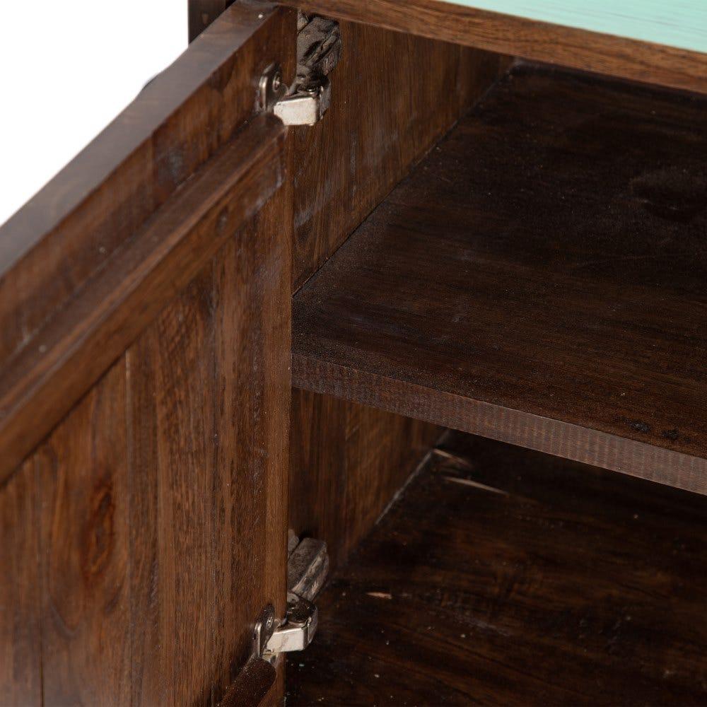 Lolahome Aparador Marrón Y Blanco Alto De Madera Y Metal De 120x40x80 Cm