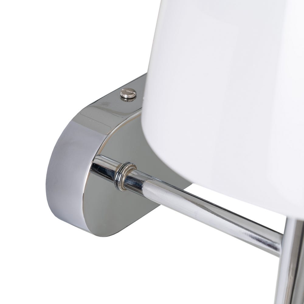 Lolahome Aplique 2 Tulipas De Cristal Y Metal Plateada De 42x22x33 Cm