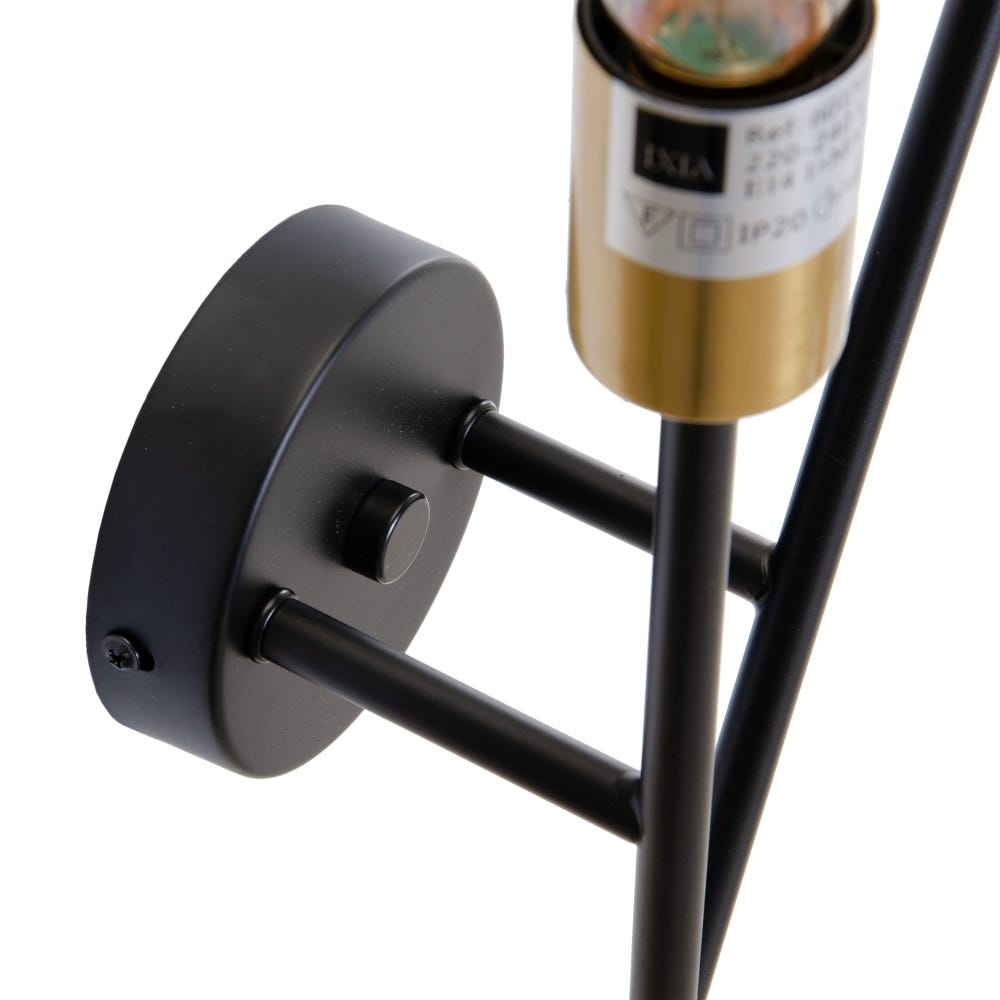 Lolahome Aplique De Pared De Metal Negro De 23x10x52 Cm