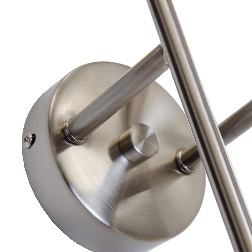 Lolahome Aplique De Pared De Metal Plateado De 18x10x45 Cm