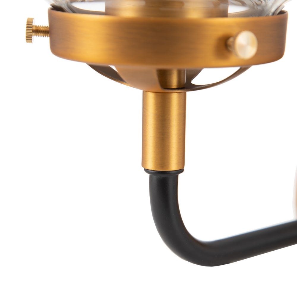 Lolahome Aplique De Pared Esfera De Metal Dorado De 33x23x32 Cm