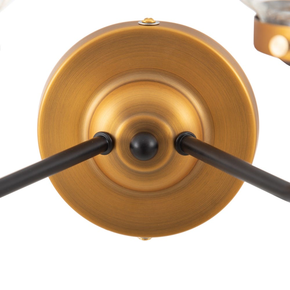 Lolahome Aplique De Pared Esfera De Metal Dorado De 33x23x32 Cm