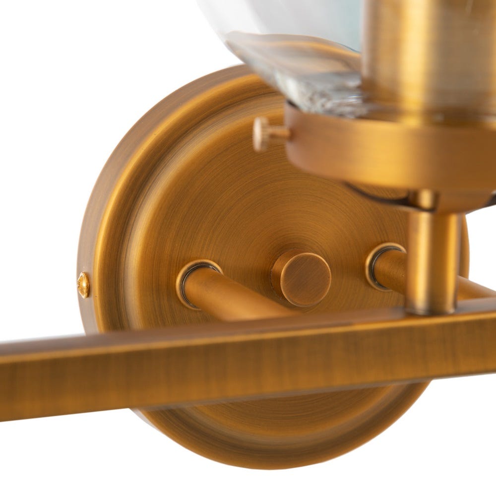 Lolahome Aplique De Pared Esfera De Metal Dorado De 60x20 Cm