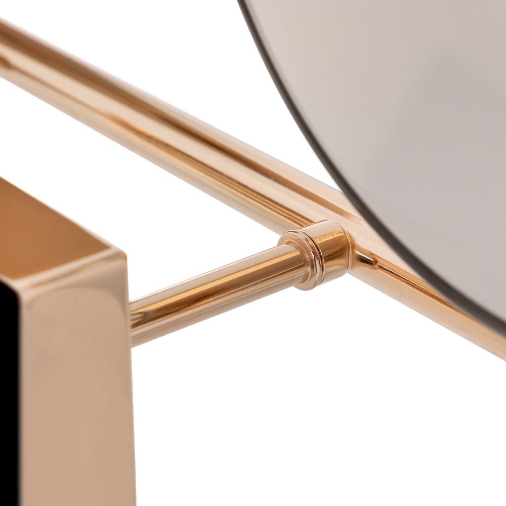 Lolahome Aplique Doble Anillo De Cristal Y Metal Dorada De 50x14x41 Cm