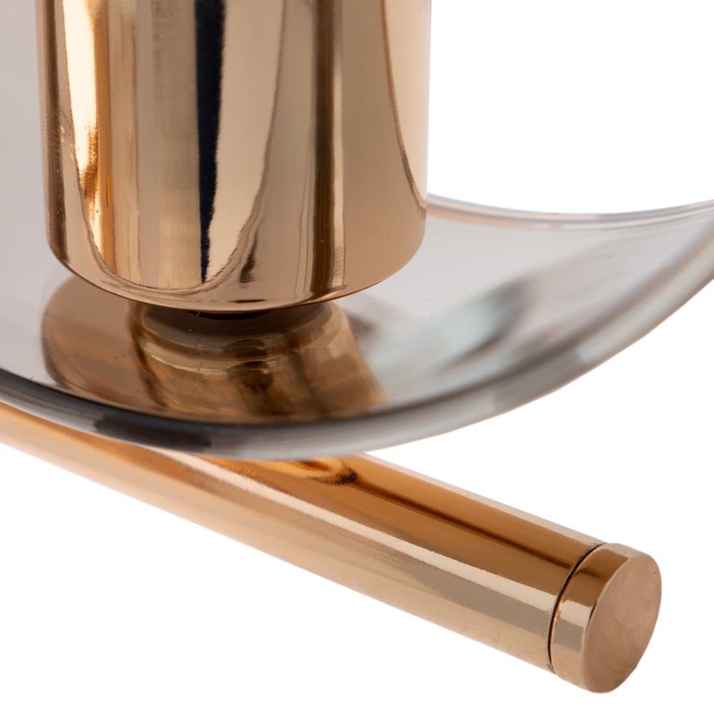 Lolahome Aplique Doble Anillo De Cristal Y Metal Dorada De 50x14x41 Cm