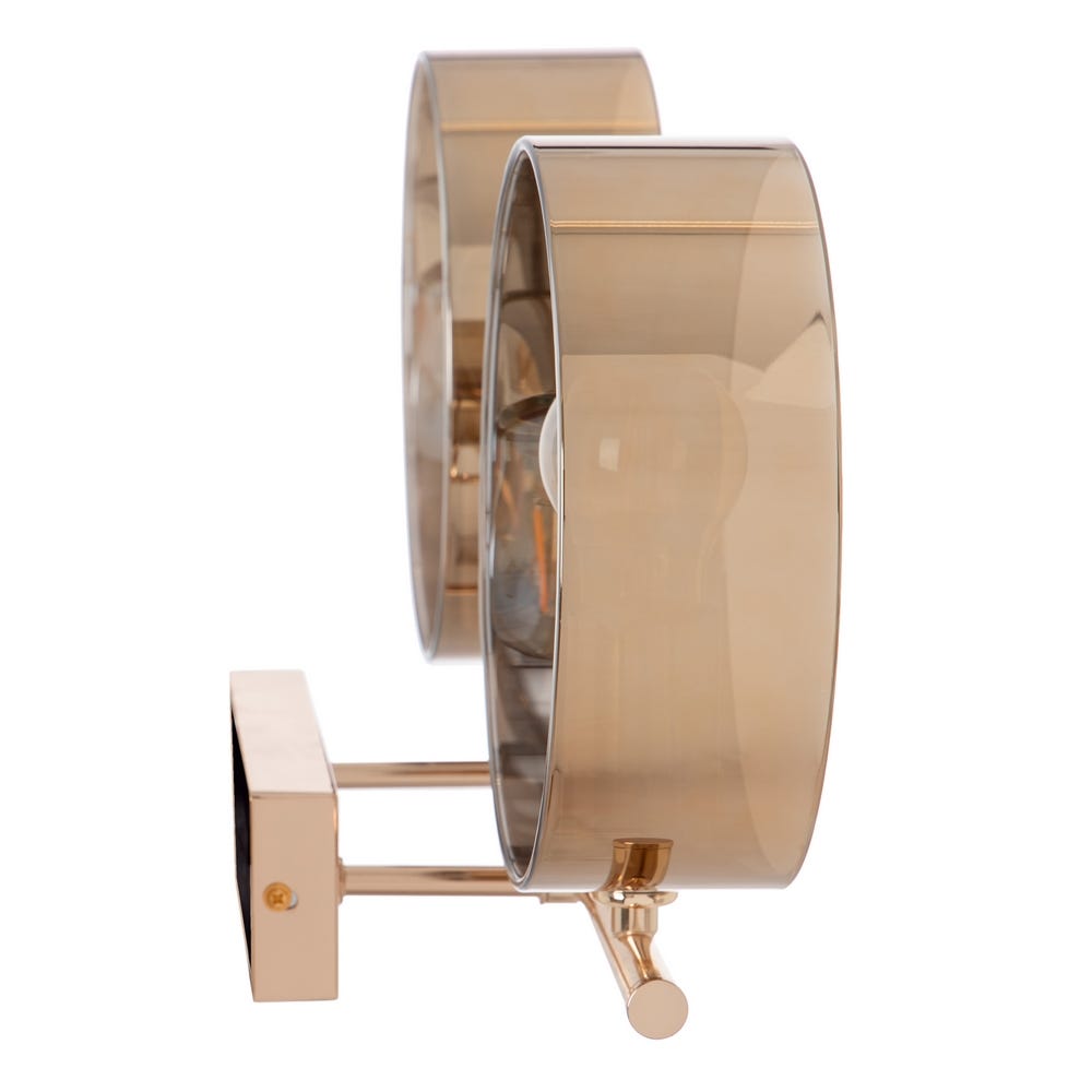 lolahome Aplique doble anillo de cristal y metal dorada de 50x14x41 cm