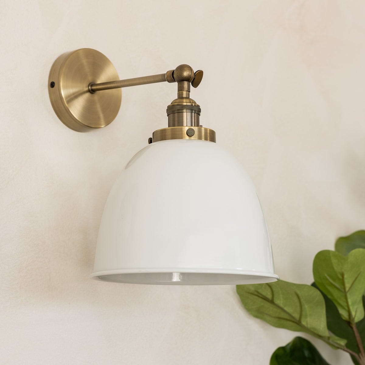 Lolahome Aplique Foco De Metal Blanco De 17x25x27 Cm