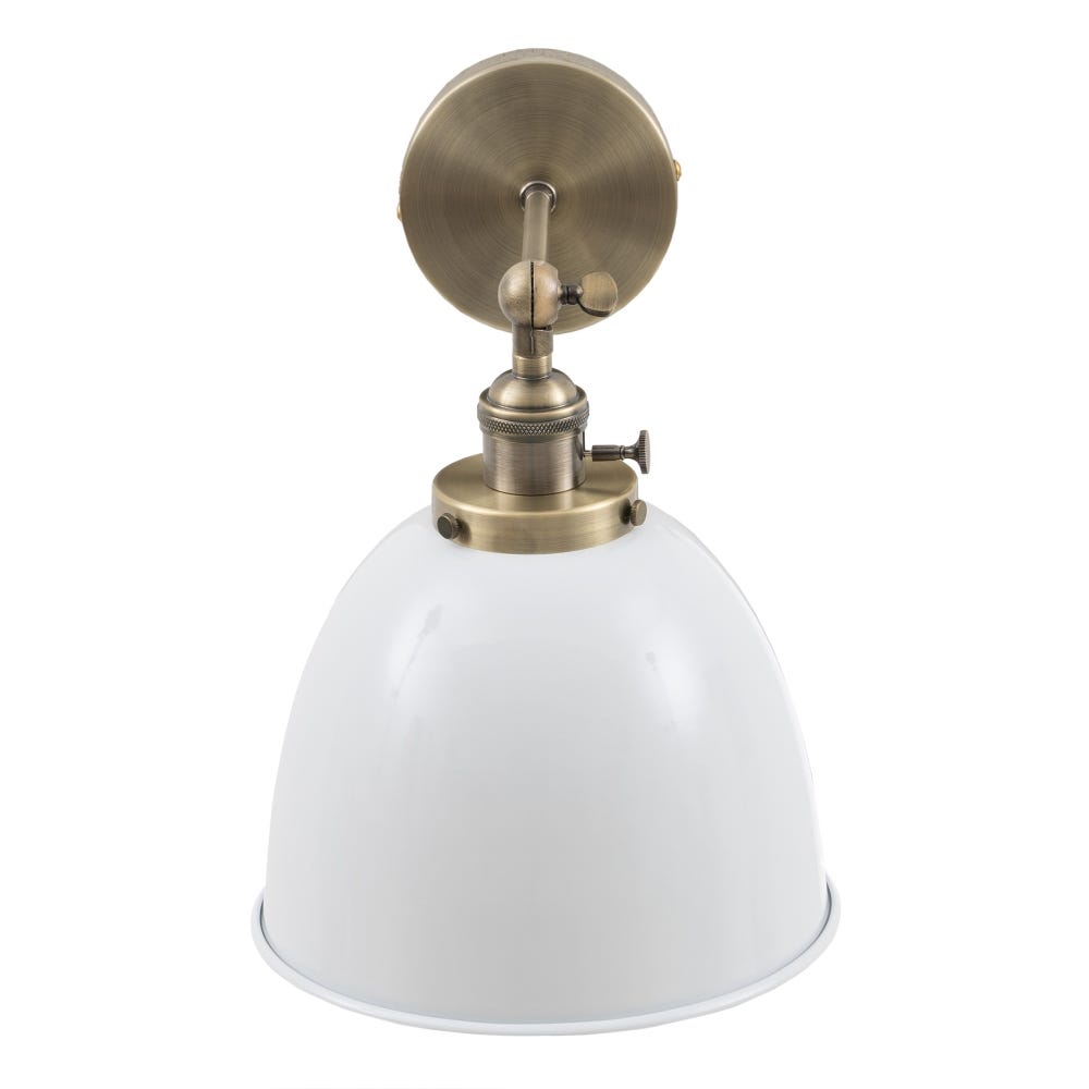 lolahome Aplique foco de metal blanco de 17x25x27 cm