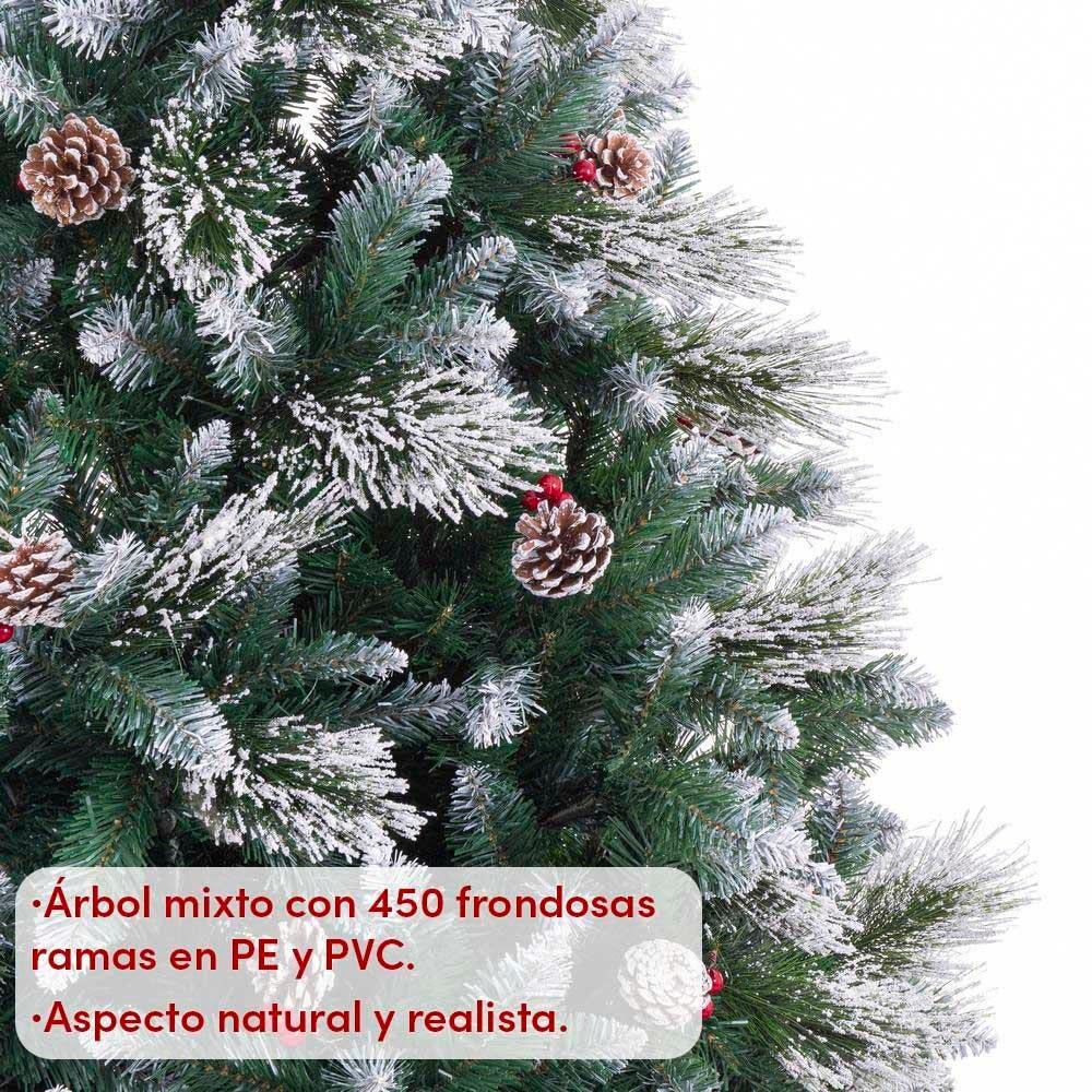 Lolahome Árbol De Navidad Con Acebo Y Piñas De 210 Cm