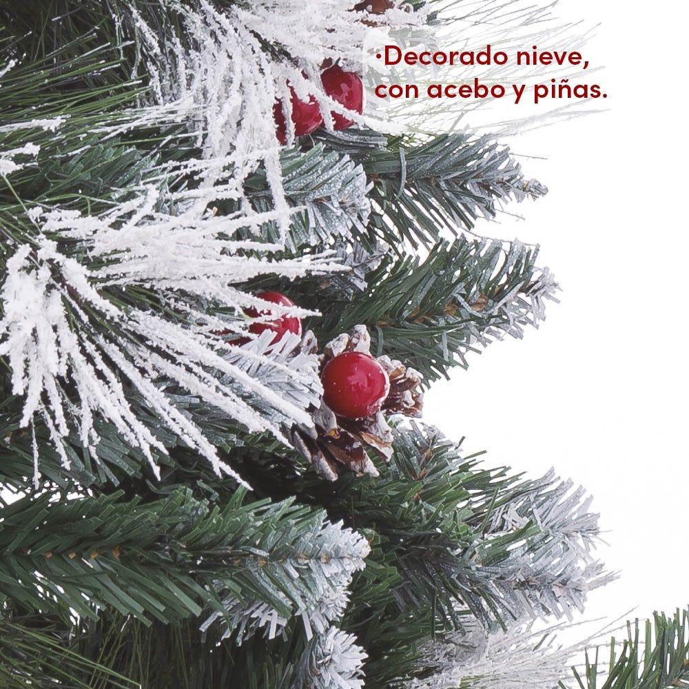 Lolahome Árbol De Navidad Con Acebo Y Piñas De 210 Cm