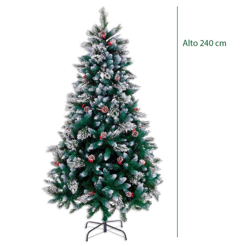 lolahome Árbol de Navidad con acebo y piñas de 240 cm