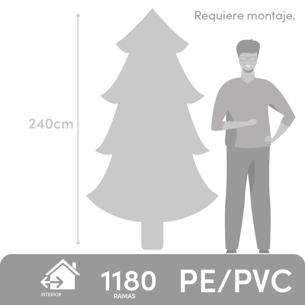 Lolahome Árbol De Navidad Dorado Plegable De 240 Cm