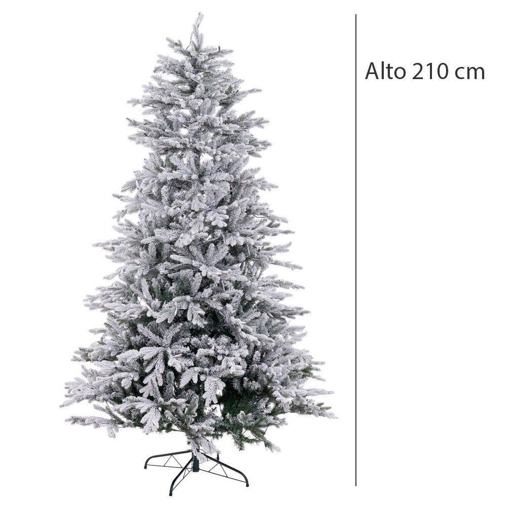 Lolahome Árbol De Navidad Nevado Con Luces De 210 Cm
