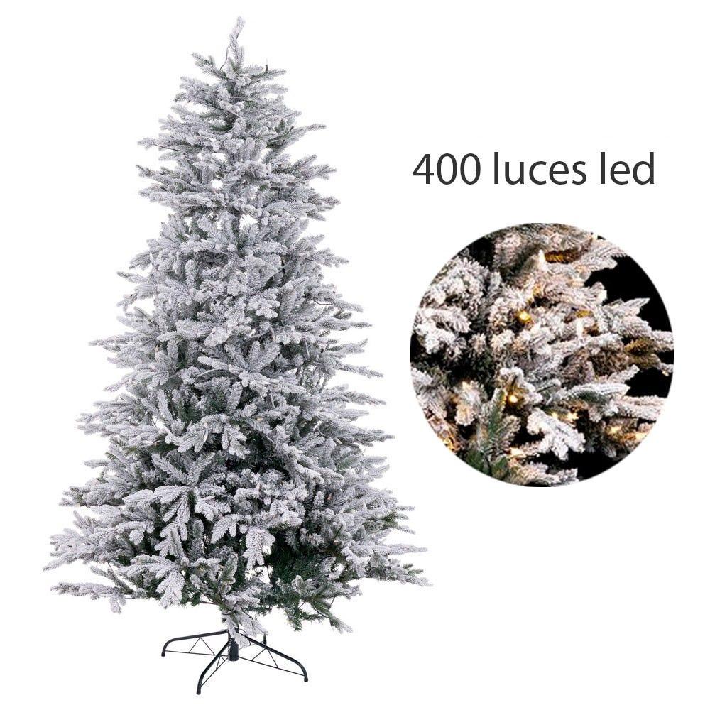Lolahome Árbol De Navidad Nevado Con Luces De 210 Cm