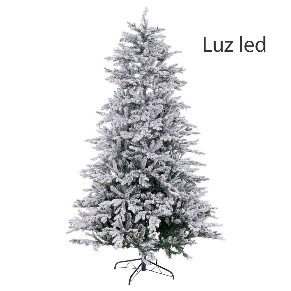 lolahome Árbol de Navidad nevado con luces de 210 cm