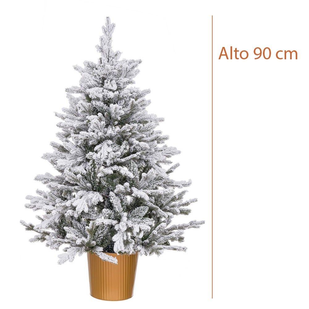 lolahome Árbol de Navidad nevado con maceta de 90 cm