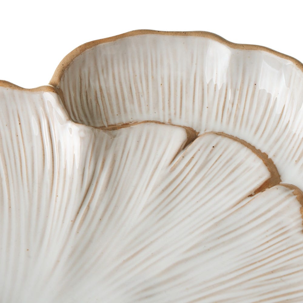 Lolahome Bandeja Hoja Blanca De Porcelana De 25x26 Cm