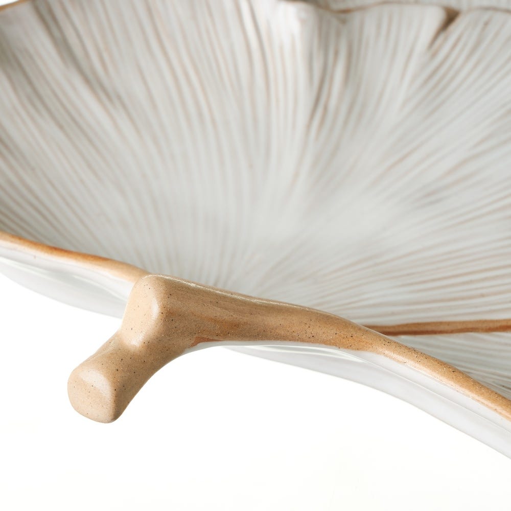 Lolahome Bandeja Hoja Blanca De Porcelana De 25x26 Cm