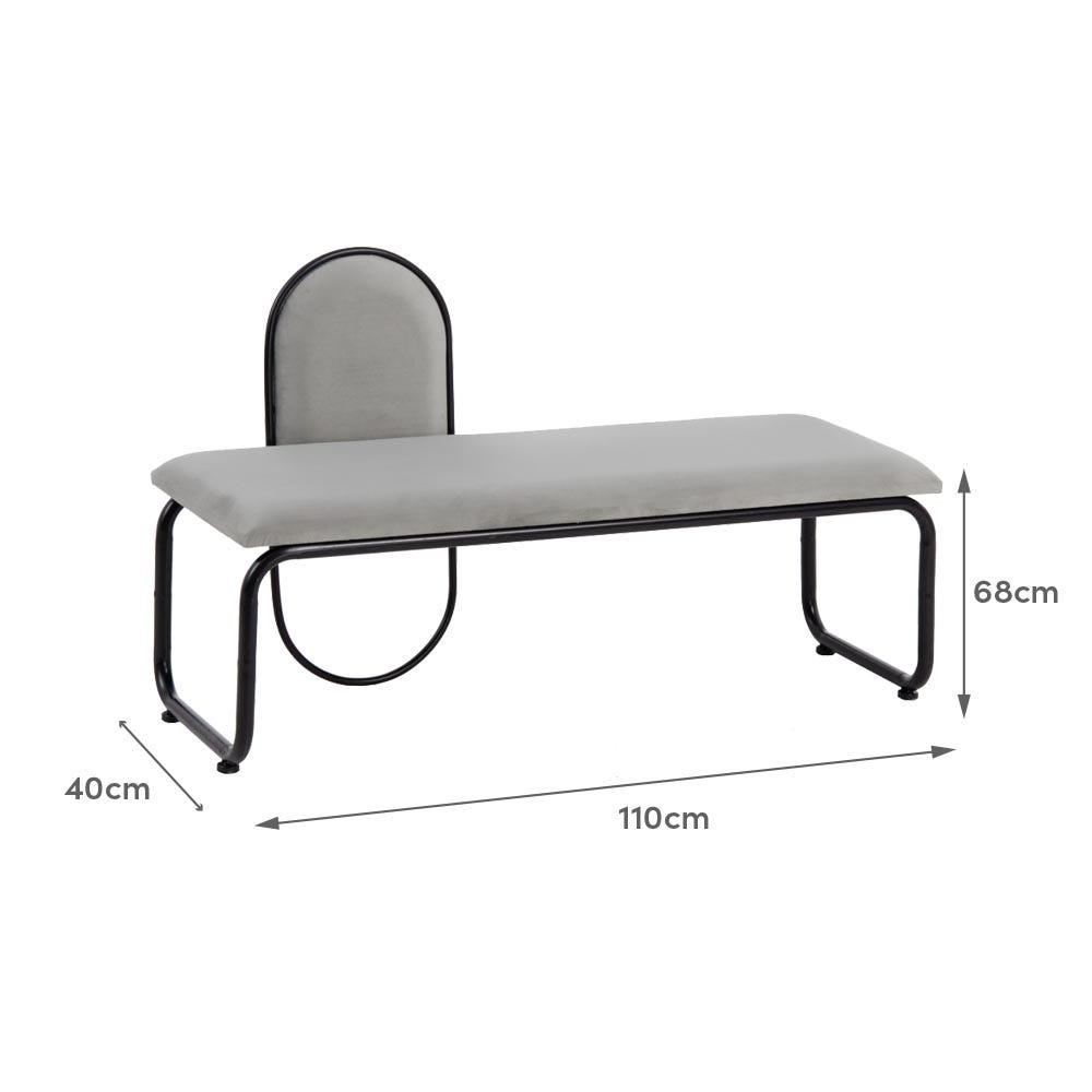 Lolahome Banqueta De Terciopelo Con Respaldo De 110 Cm