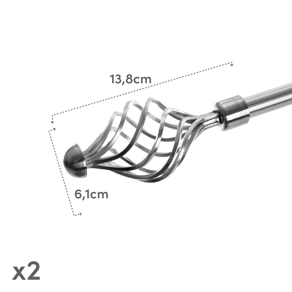 Lolahome Barra De Cortina 122-211 Cm Con 2 Escuadras Y Terminales