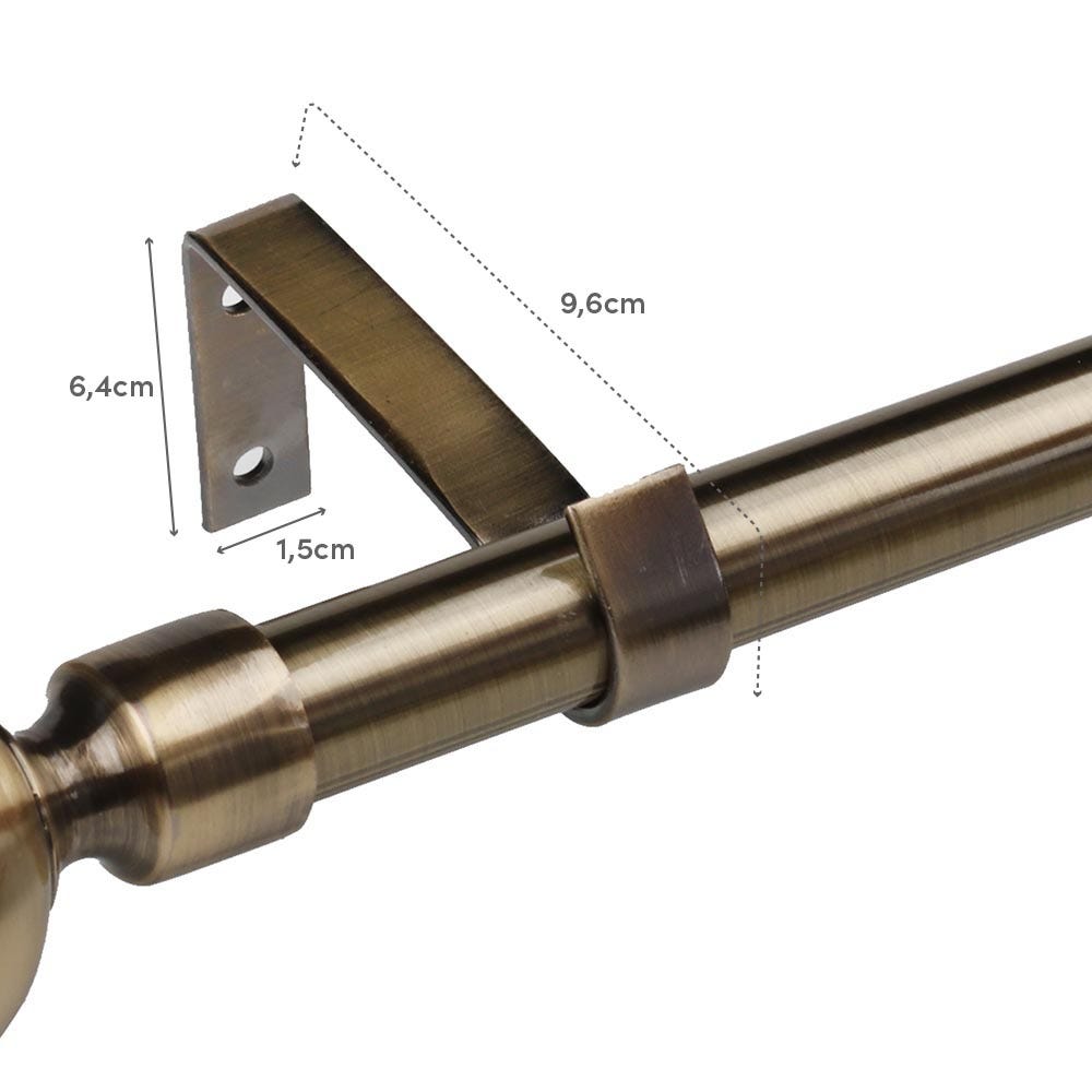 Lolahome Barra De Cortina 122-211 Cm Con 2 Escuadras Y Terminales