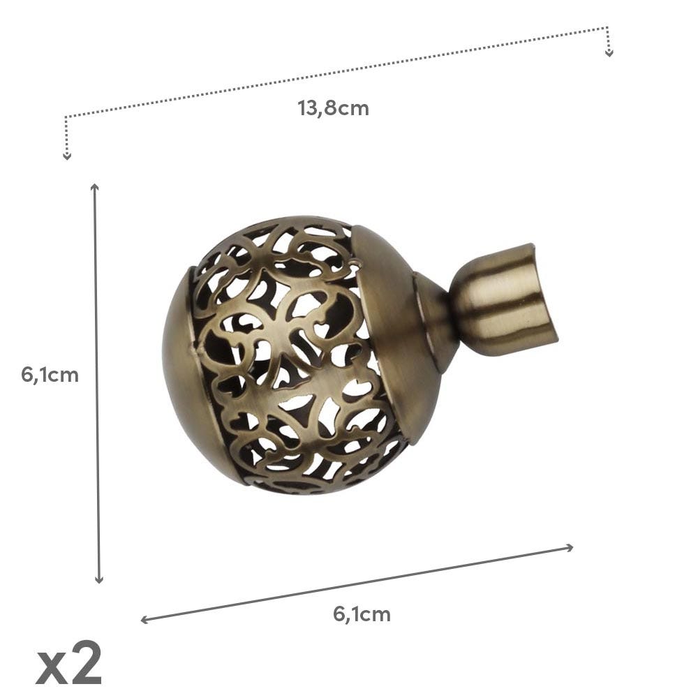 Lolahome Barra De Cortina 122-211 Cm Con 2 Escuadras Y Terminales
