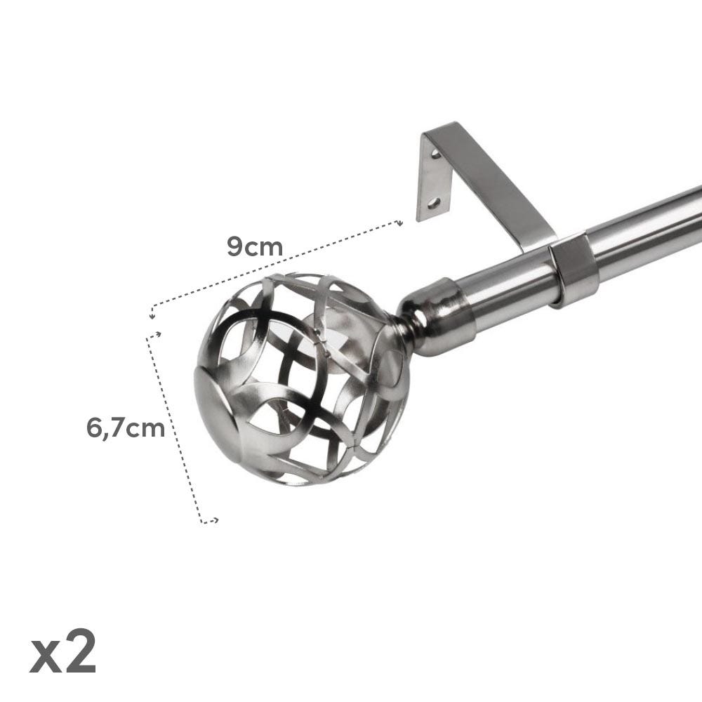 Lolahome Barra De Cortina 122-211 Cm Con 2 Escuadras Y Terminales