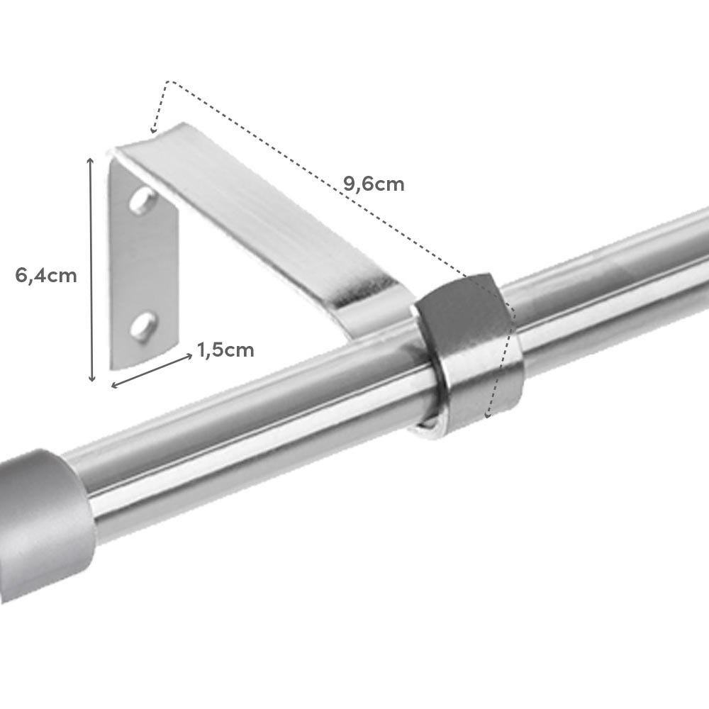 Lolahome Barra De Cortina 160-300 Cm Con 2 Escuadras Y Terminales