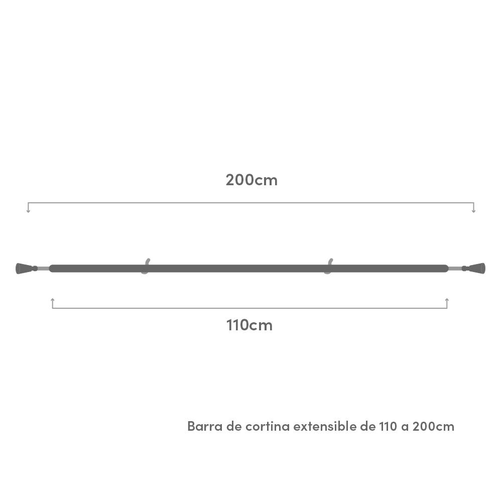 Lolahome Barra Para Cortina De Ducha Blanca De Aluminio De 110 A 200 Cm
