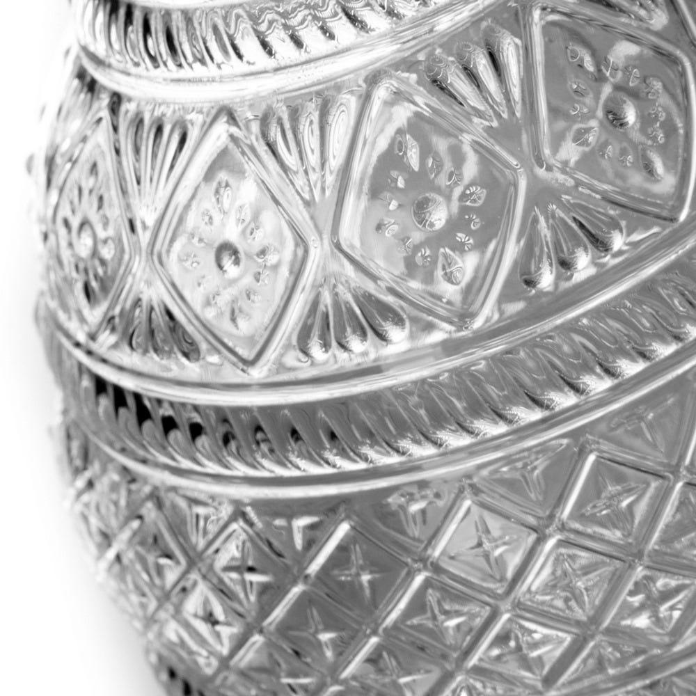 Lolahome Botella Tallada De Cristal Transparente De Ø 12x27 Cm