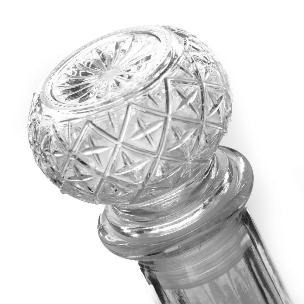 Lolahome Botella Tallada De Cristal Transparente De Ø 12x27 Cm