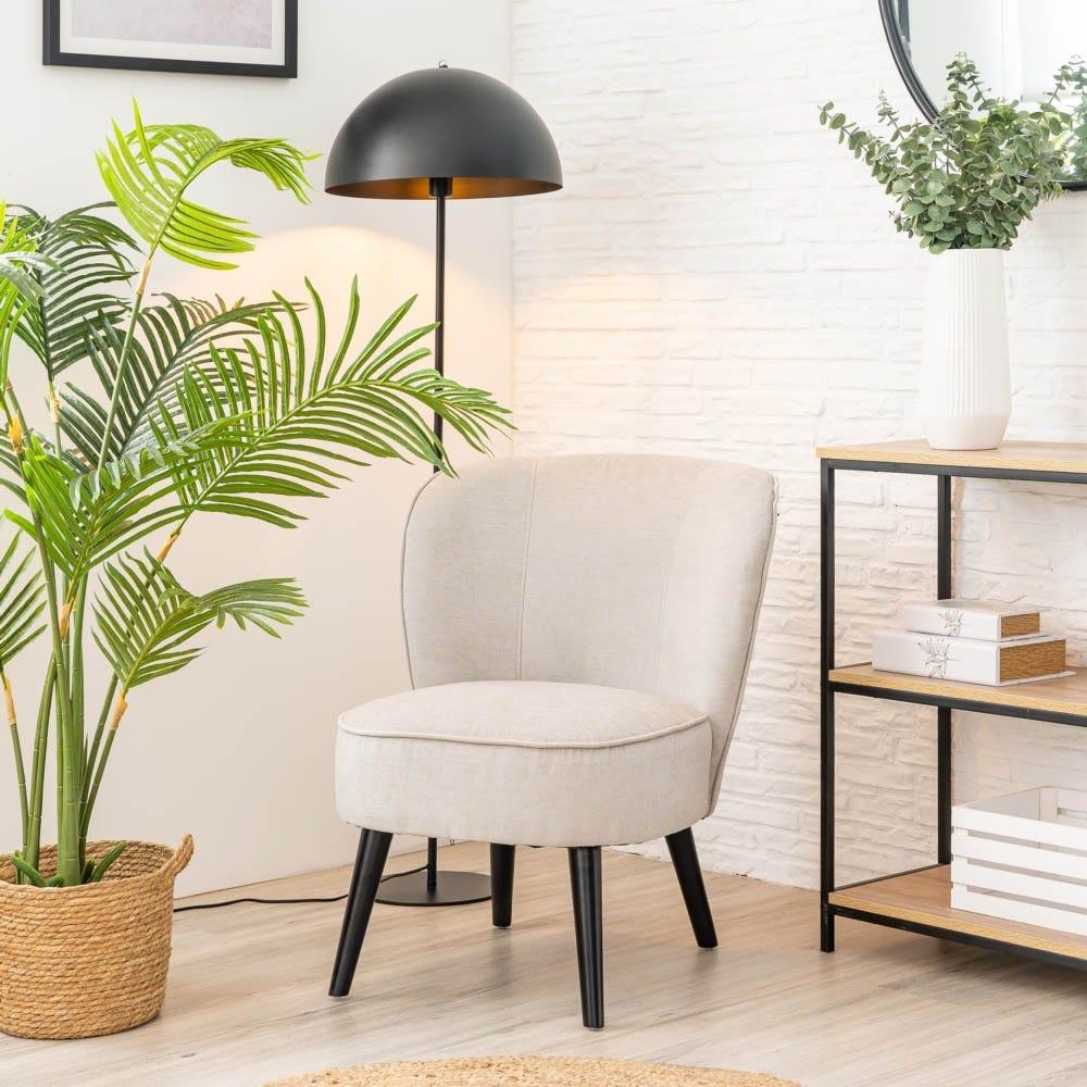 Lolahome Butaca Tapizada De Tela De Chenilla Y Madera De Pino