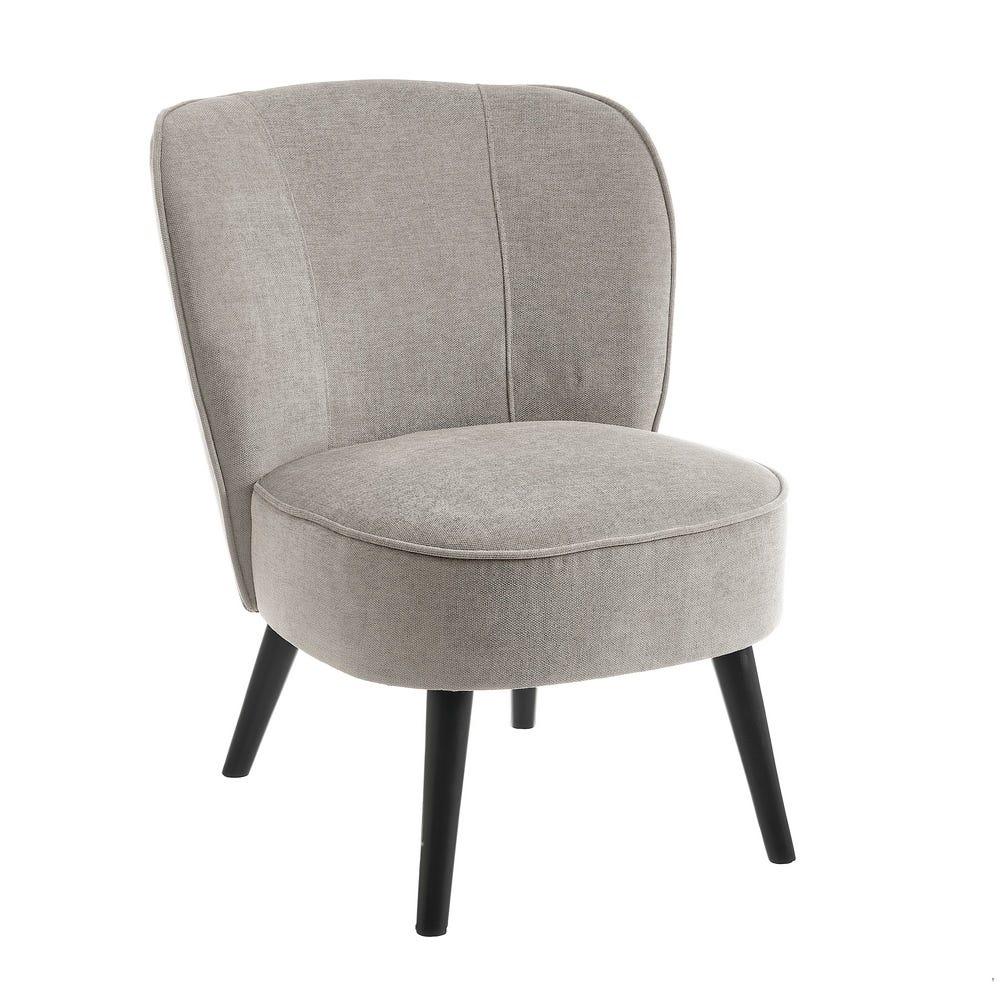 lolahome Butaca tapizada de tela de chenilla y madera de pino