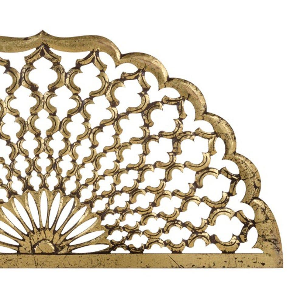 lolahome Cabecero tallado arabesco de madera dorado para cama de 105 cm