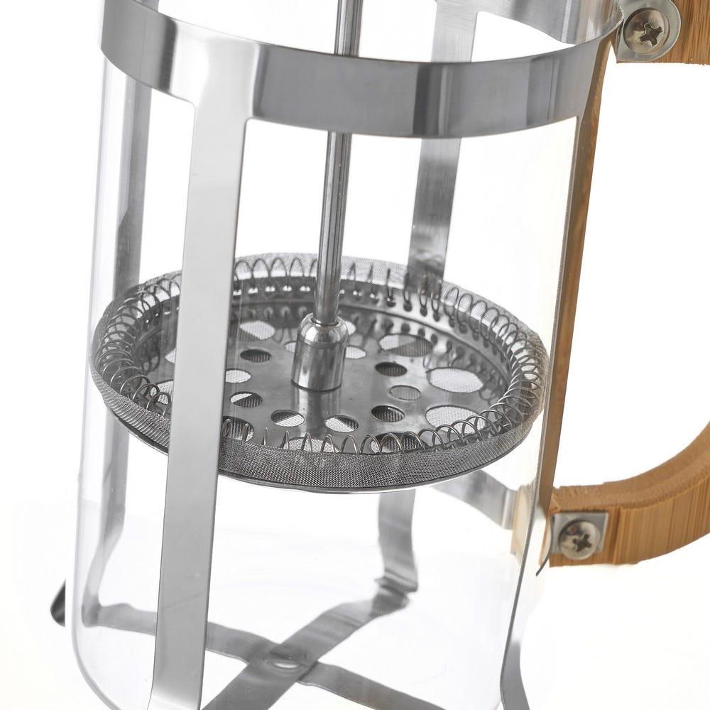 Lolahome Cafetera Francesa De Acero Inoxidable Y Bambú De 15x8x19 Cm