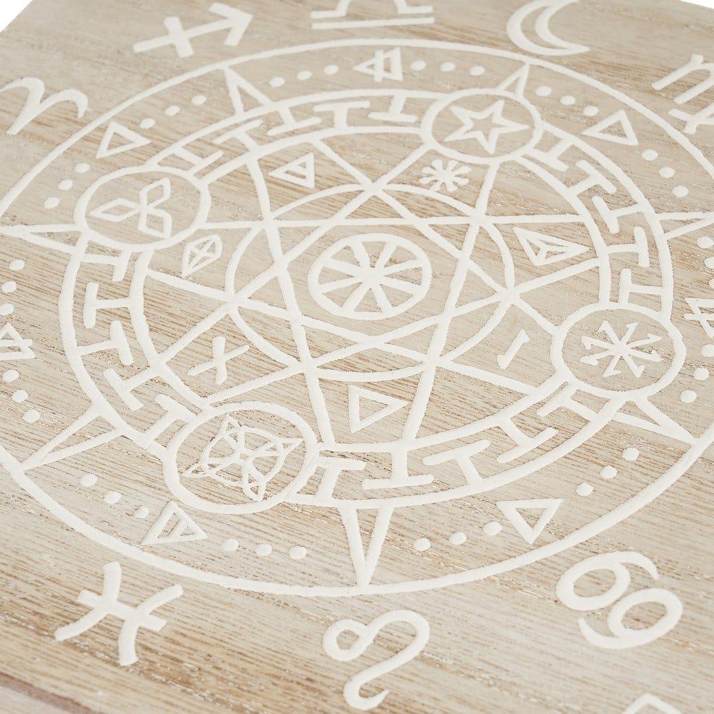 lolahome Caja horóscopos de madera natural de 20x20x10 cm