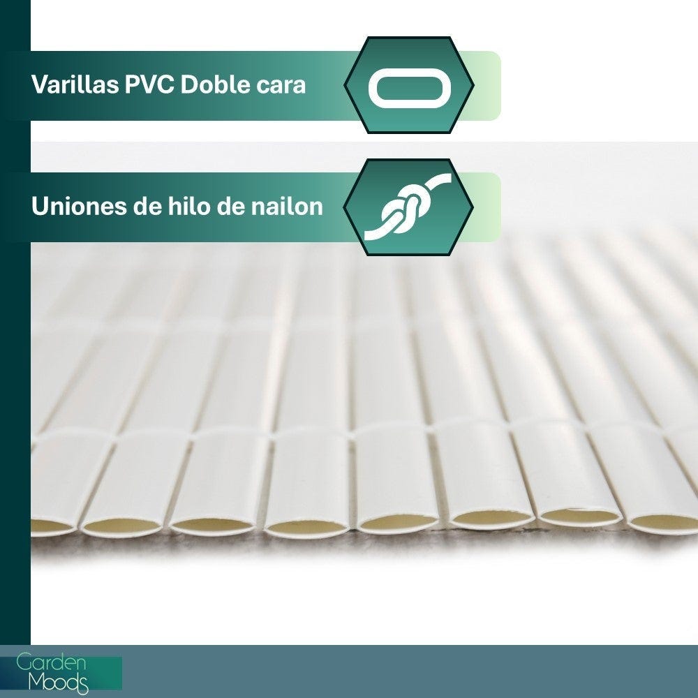 Lolahome Cañizo PVC De Doble Cara Blanco 3x2 Metros. Resistente 1.200 Gr/m2 Decorativo Y Fácil Instalación. Alta Privacidad Y Ocultación Para Valla Jardín Balcón O Terraza