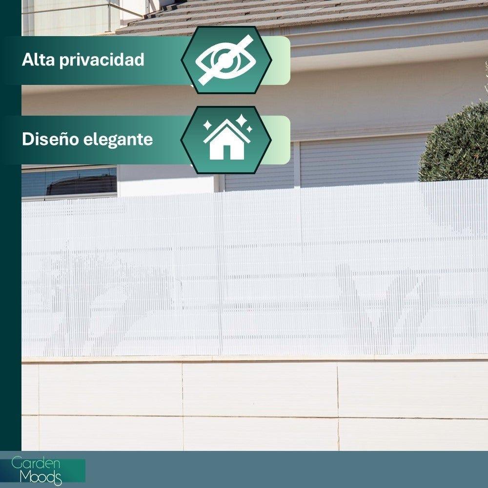 Lolahome Cañizo PVC De Doble Cara Blanco 3x2 Metros. Resistente 1.200 Gr/m2 Decorativo Y Fácil Instalación. Alta Privacidad Y Ocultación Para Valla Jardín Balcón O Terraza
