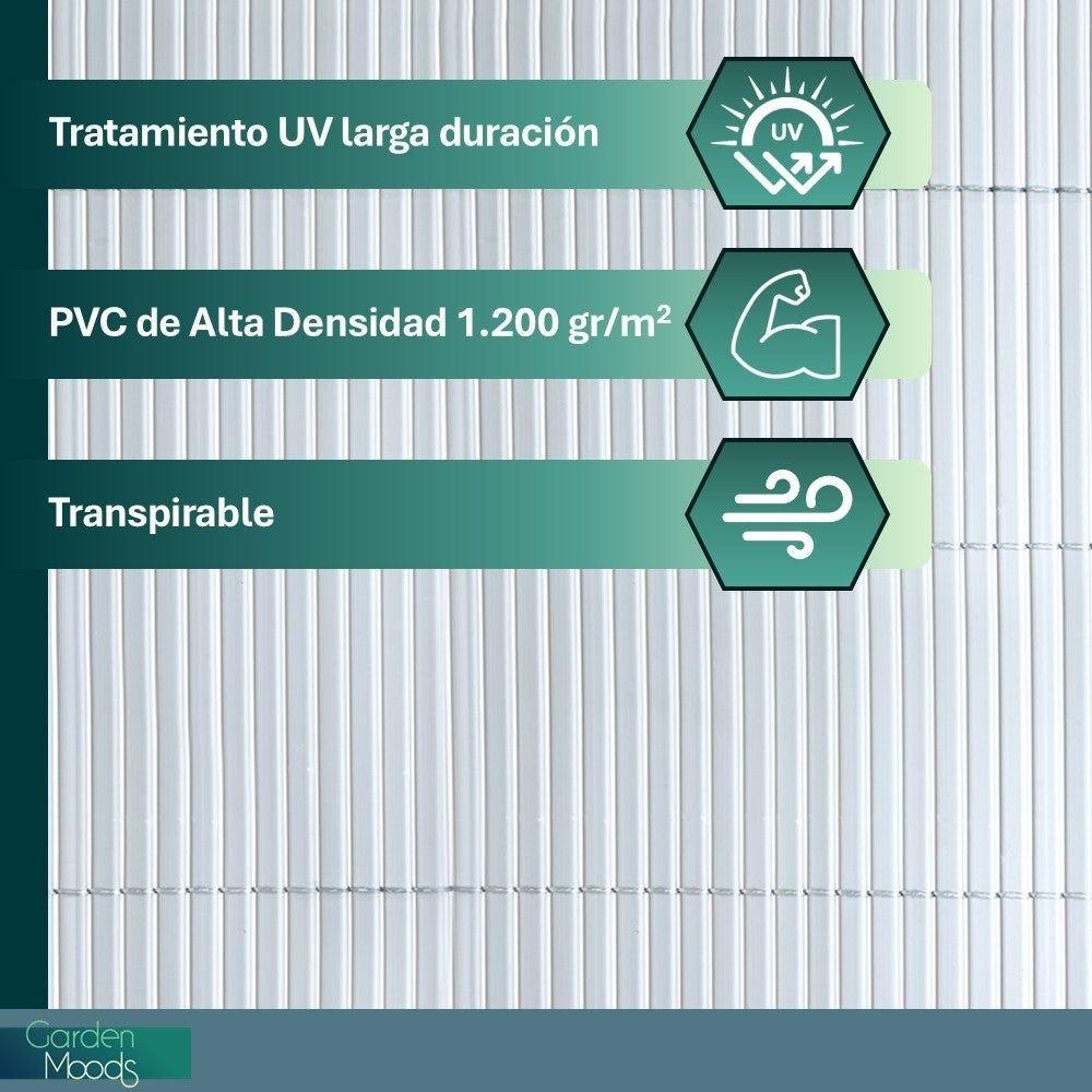Lolahome Cañizo PVC De Doble Cara Gris 3x1 5 Metros. Resistente 1.200 Gr/m2 Decorativo Y Fácil Instalación. Alta Privacidad Y Ocultación Para Valla Jardín Balcón O Terraza