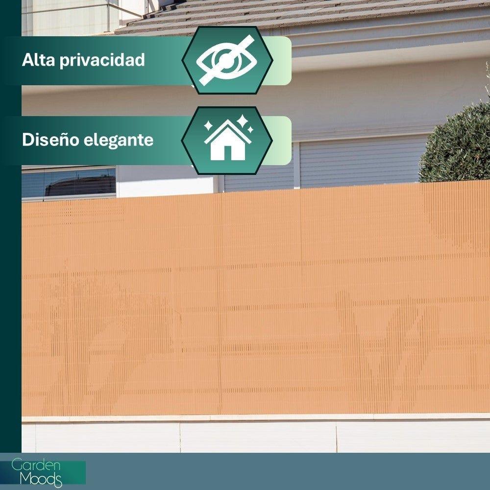 Lolahome Cañizo PVC De Doble Cara Marrón 3x2 Metros. Resistente 1.200 Gr/m2 Decorativo Y Fácil Instalación. Alta Privacidad Y Ocultación Para Valla Jardín Balcón O Terraza