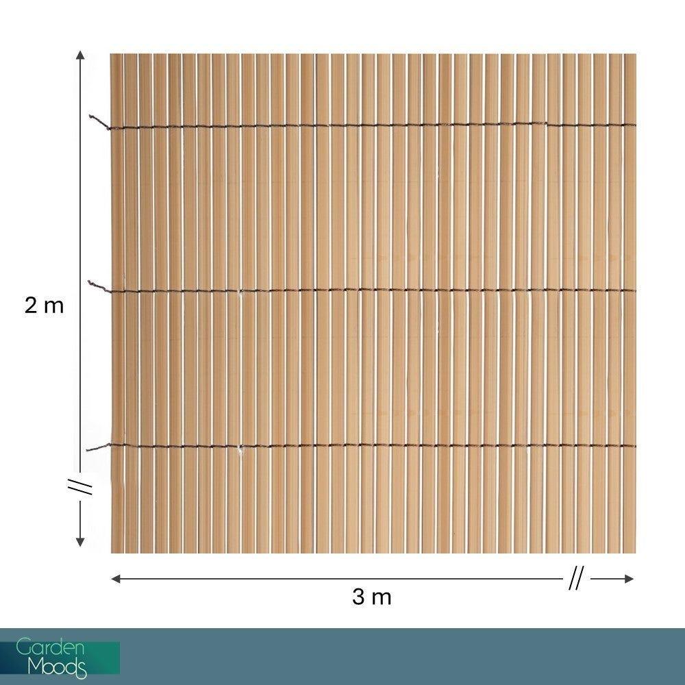 lolahome Cañizo PVC de Doble Cara Marrón 3x2 metros. Resistente 1.200 gr/m2 Decorativo y Fácil Instalación. Alta Privacidad y Ocultación para Valla Jardín Balcón o Terraza