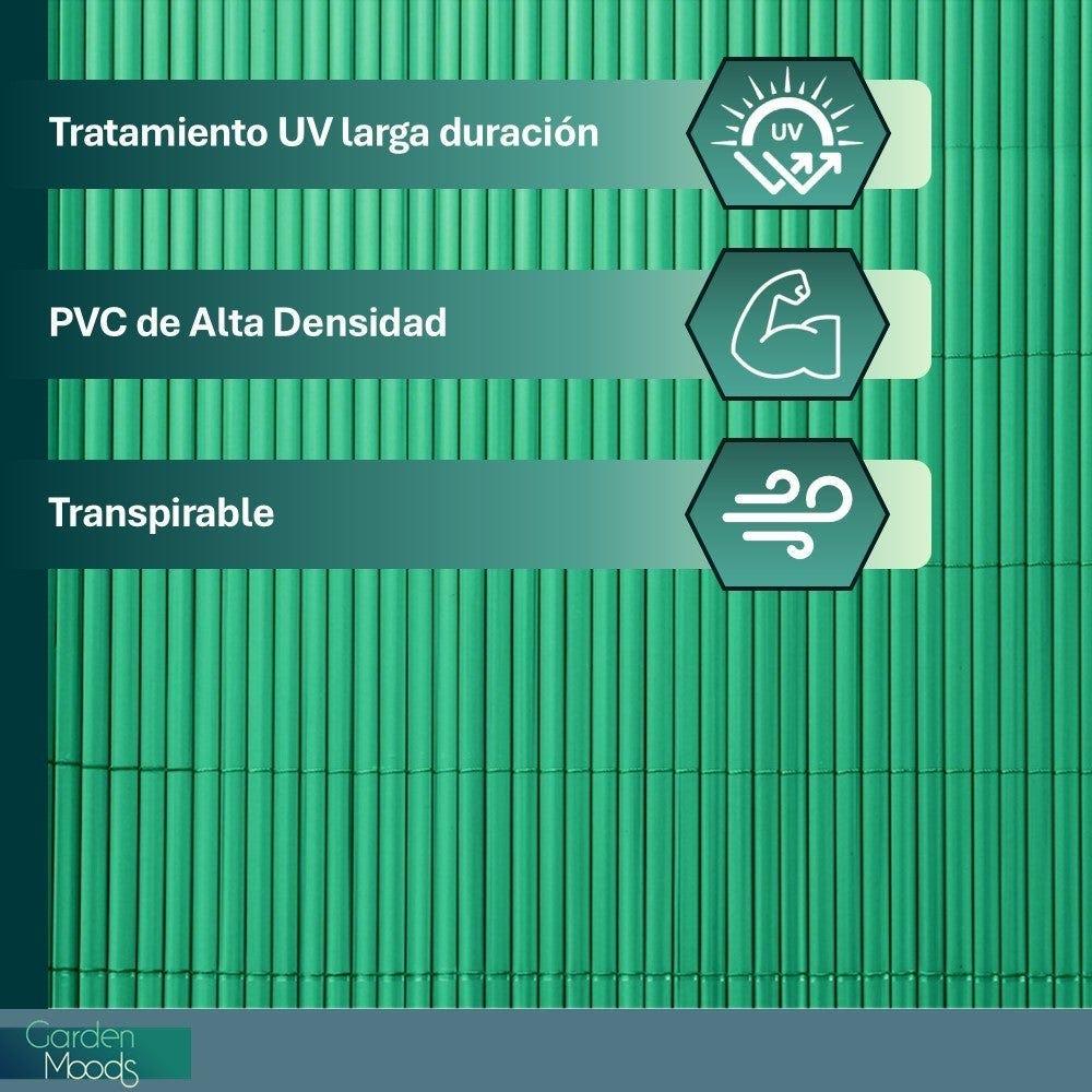 Lolahome Cañizo PVC De Media Caña Verde 3x1 5 Metros. Resistente Decorativo Y Fácil Instalación. Alta Privacidad Y Ocultación Para Valla Jardín Balcón O Terraza