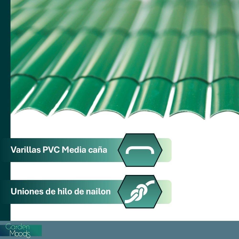 Lolahome Cañizo PVC De Media Caña Verde 3x2 Metros. Resistente Decorativo Y Fácil Instalación. Alta Privacidad Y Ocultación Para Valla Jardín Balcón O Terraza