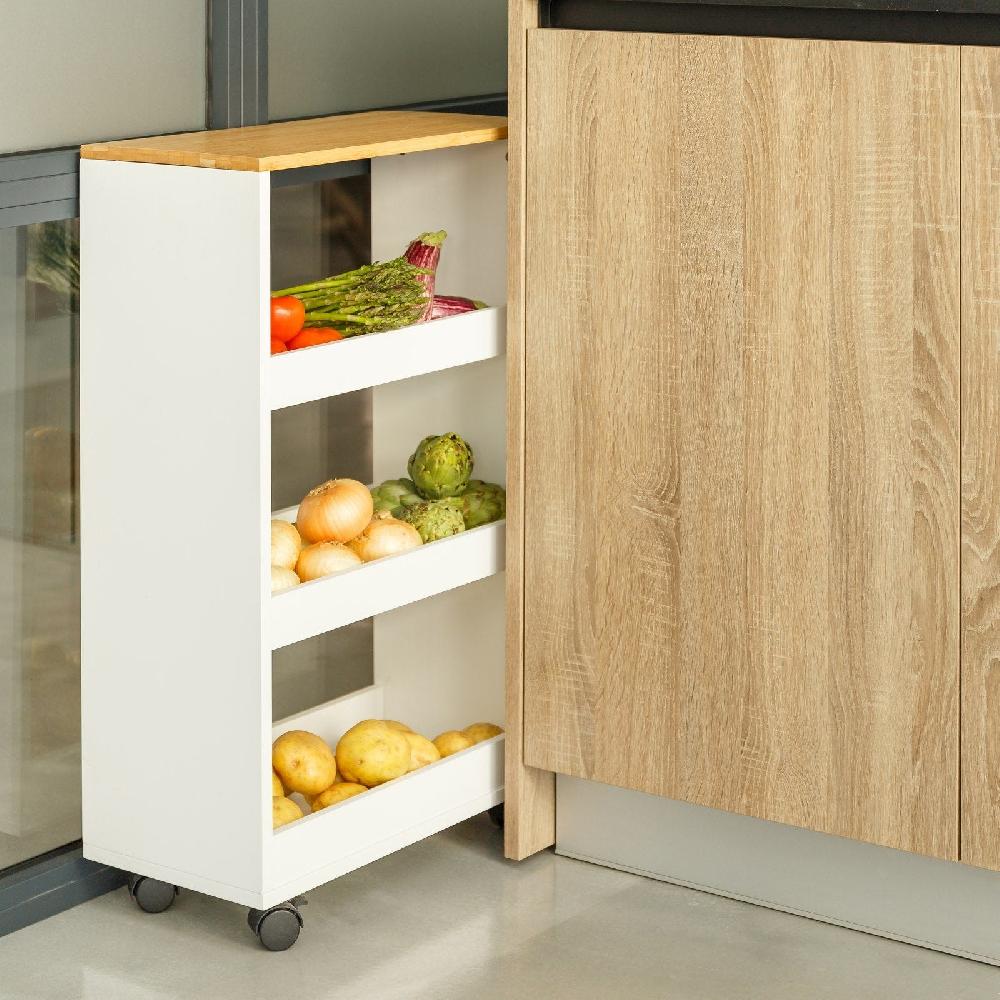 Lolahome Carro Estantería Con Ruedas De 48x24x77 Cm