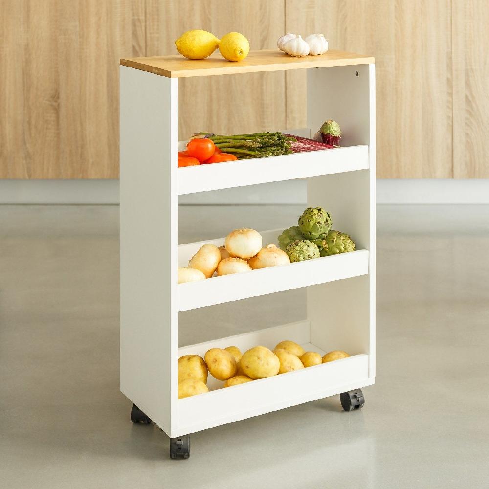 Lolahome Carro Estantería Con Ruedas De 48x24x77 Cm