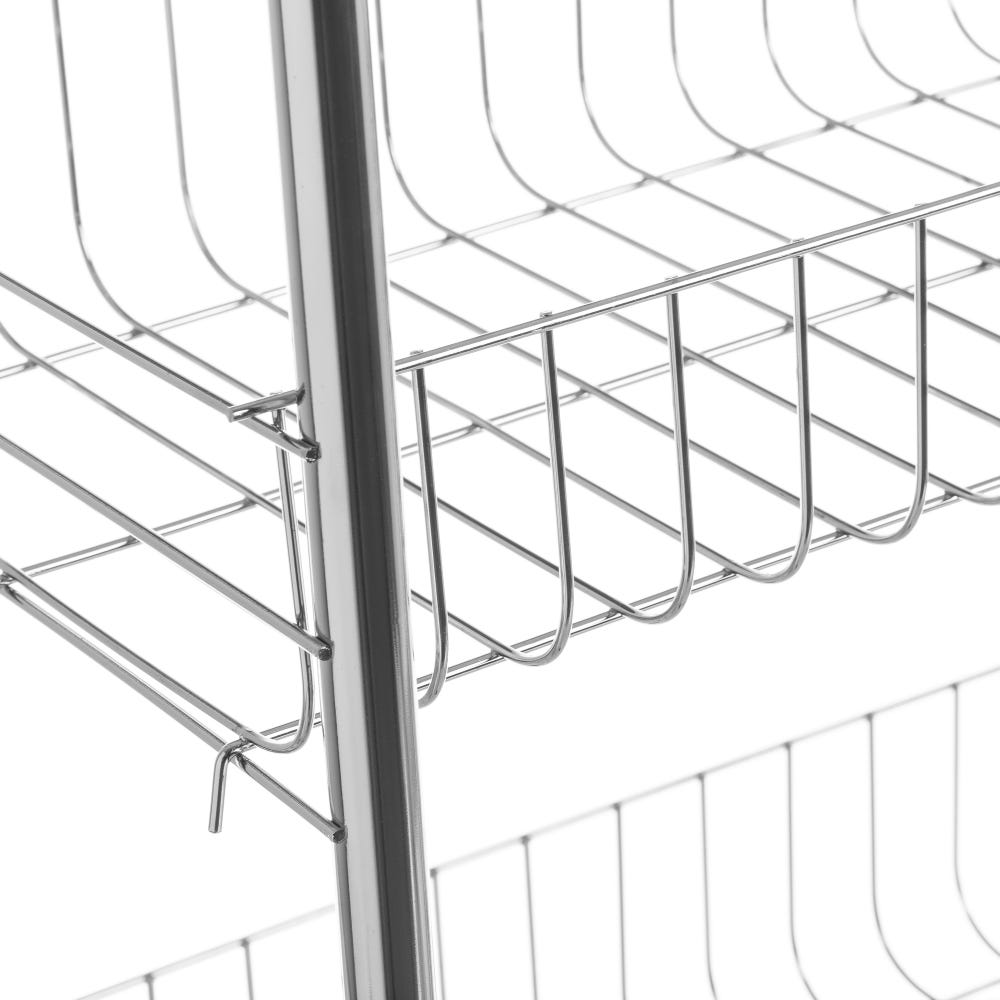 lolahome Carro verdulero de metal plateado de 39x25x67 cm