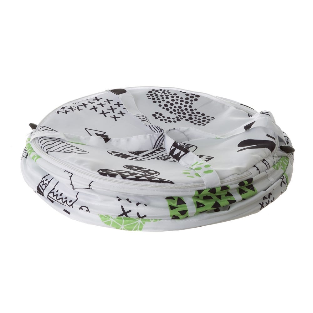 Lolahome Cesto De Ropa Plegable Blanco De Tela Con Cactus De Ø 40x55 Cm