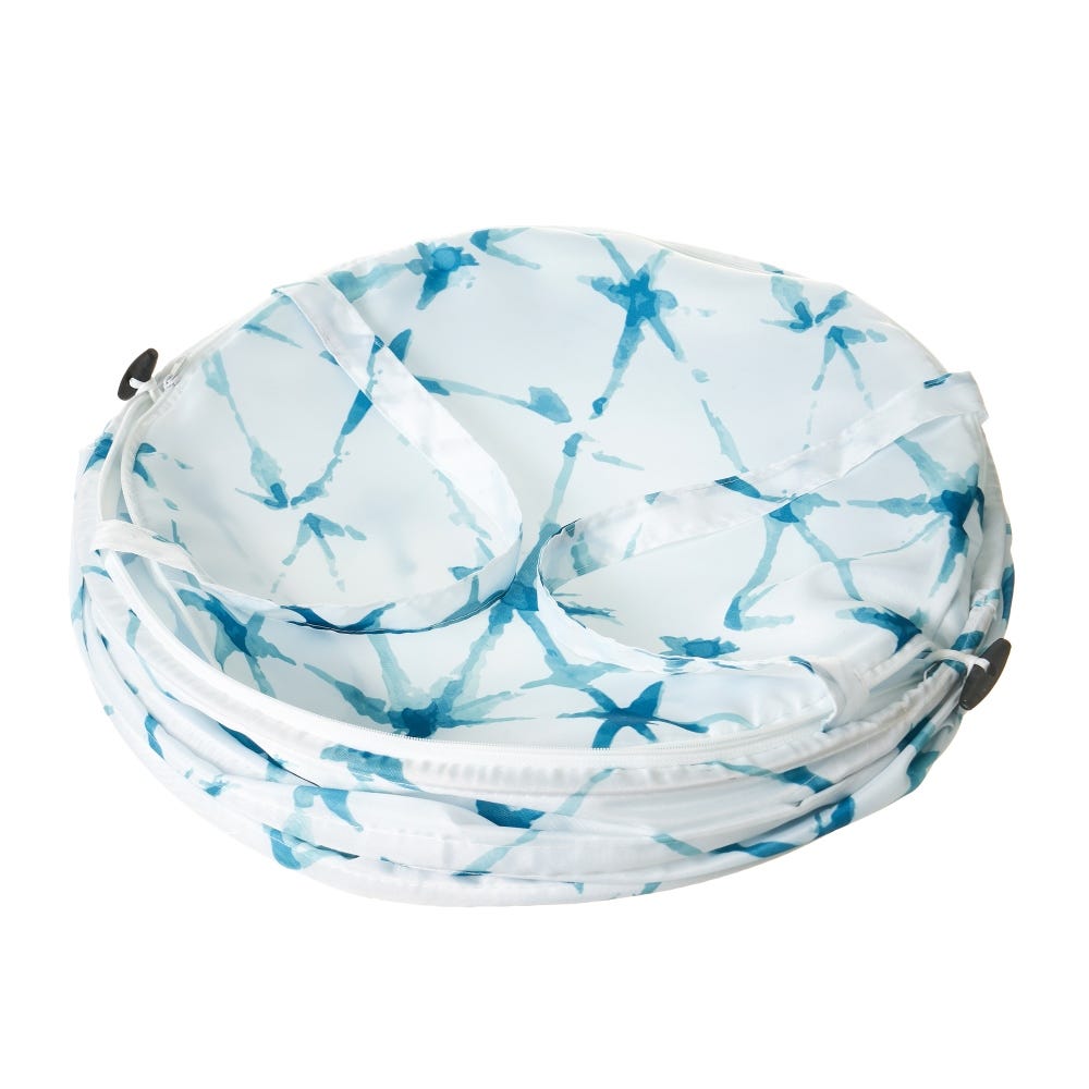 Lolahome Cesto De Ropa Plegable De Estrellas De Tela Azul Y Blanco De Ø 40x55 Cm