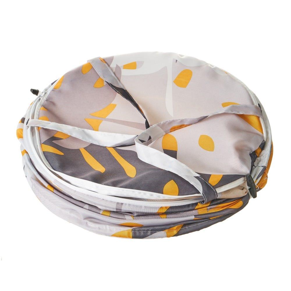 Lolahome Cesto De Ropa Plegable De Tela De Hojas Marrón Y Gris De Ø 40x55 Cm