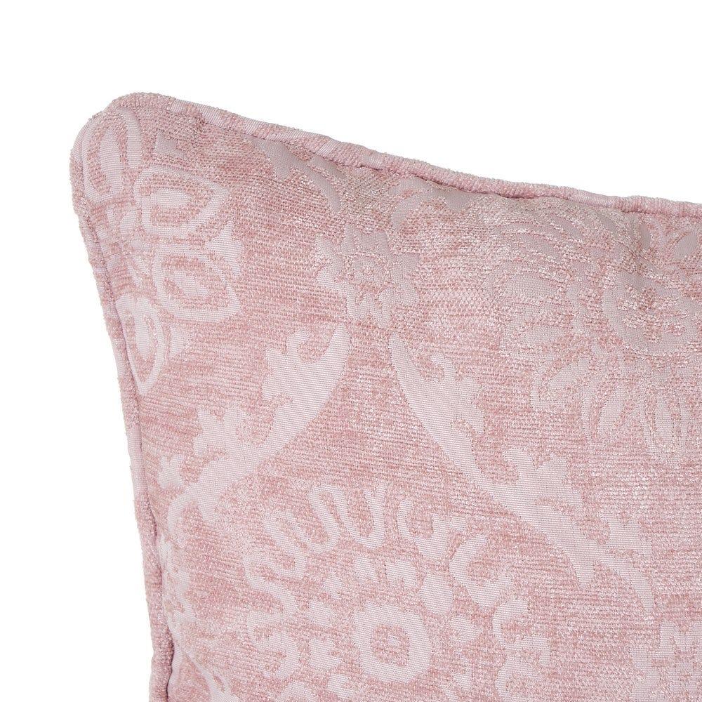 lolahome Cojín arabesco rosa de Jacquard de 45x45 cm con relleno
